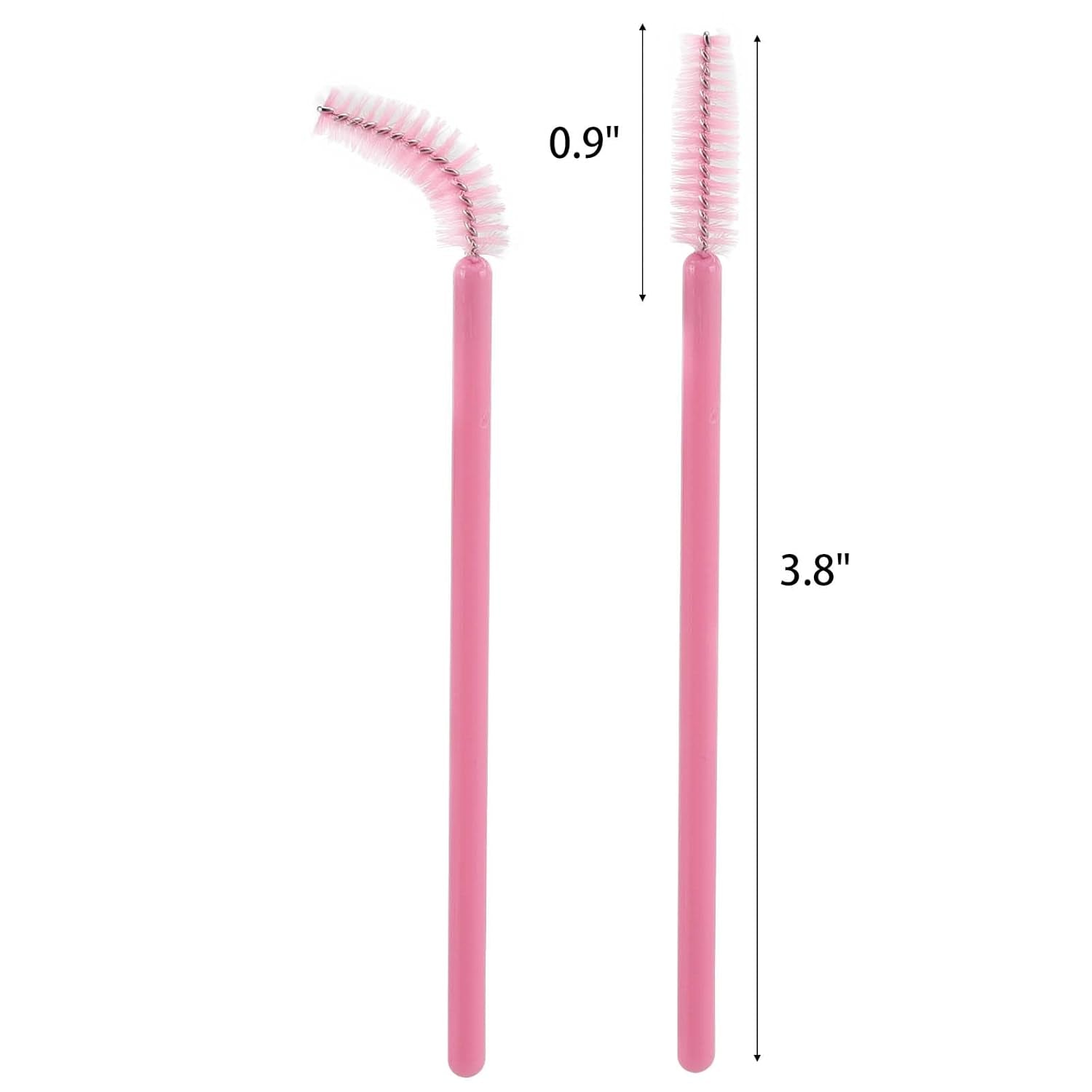 300 Disposable Spoolies Mascara Eyelash Wands Brush Applicator for Eyelash Extension Eyebrow and Makeup Pink
