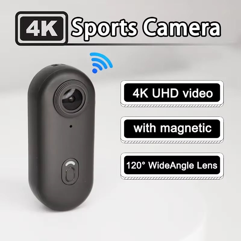 2025 Ultra Portable 4K Magnetic POV Action Camera with Wireless Mic - Ideal for Sports and Vlogging Adventures!