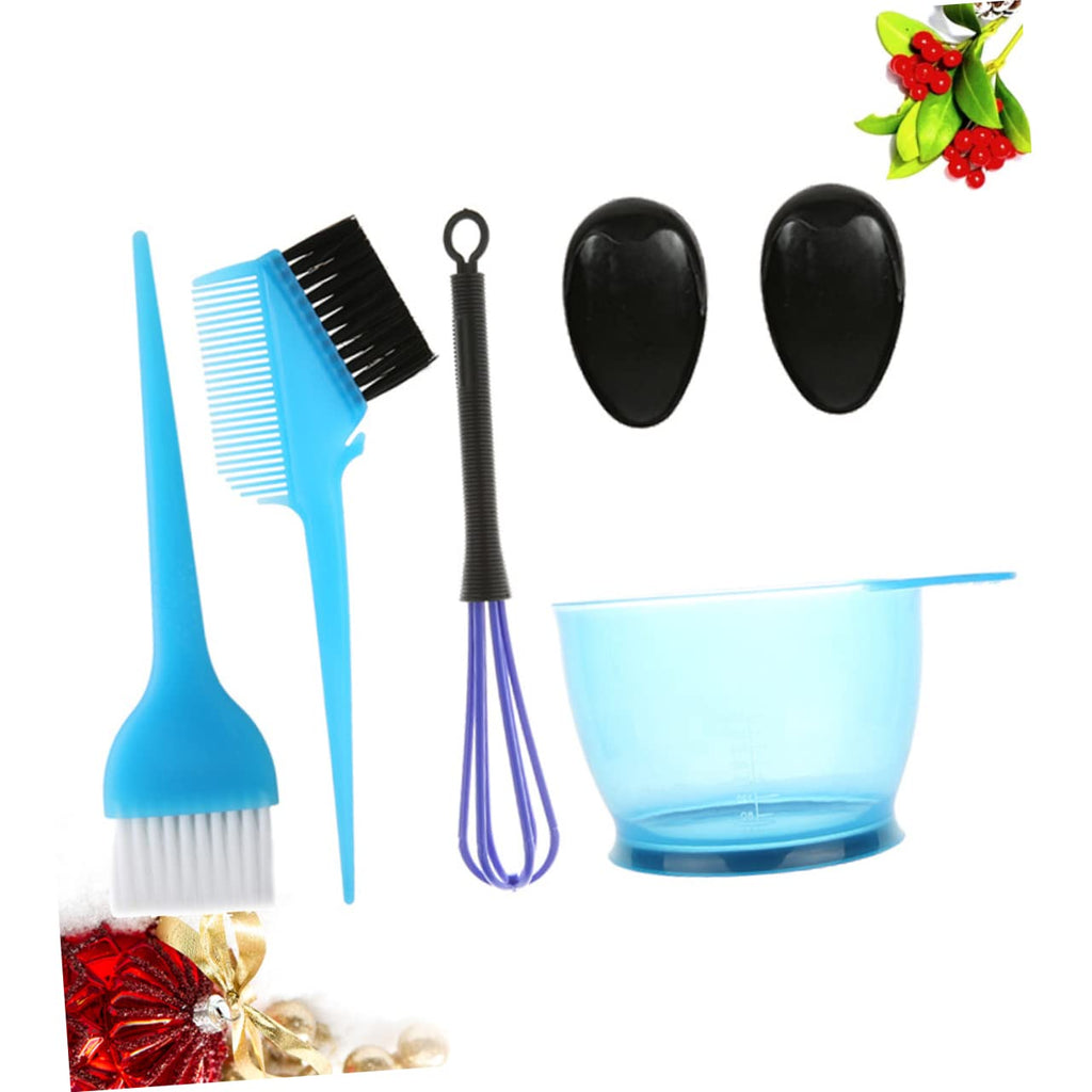 5Pcs Hair Dye Tools Set Professional Hair Coloring Kit Mixing Bowl Whisk Earmuffs Brush Washable for Salon Home Use