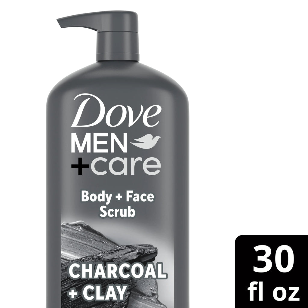 (4 Pack)  Purifying Hydrating Face & Body Wash for Men Charcoal & Clay, 30 Oz
