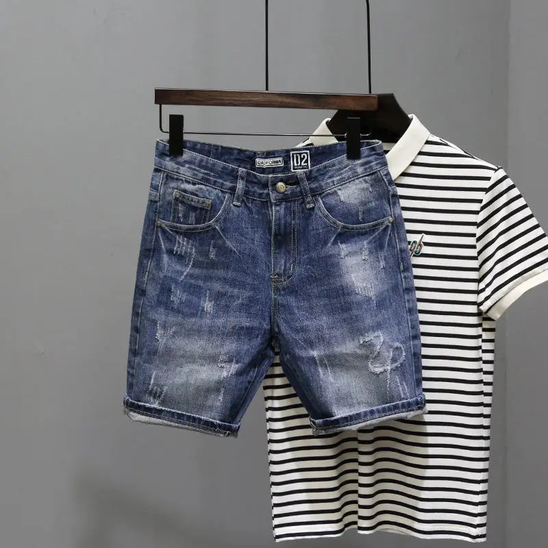 Stylish Ripped Denim Shorts for Boys