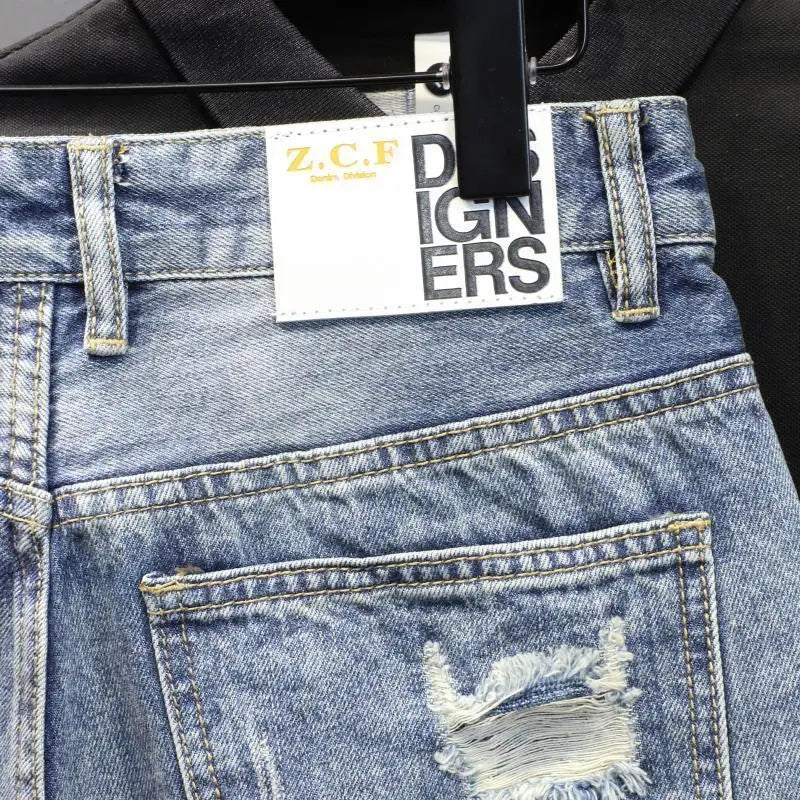 Summer Ripped Denim Shorts for Men