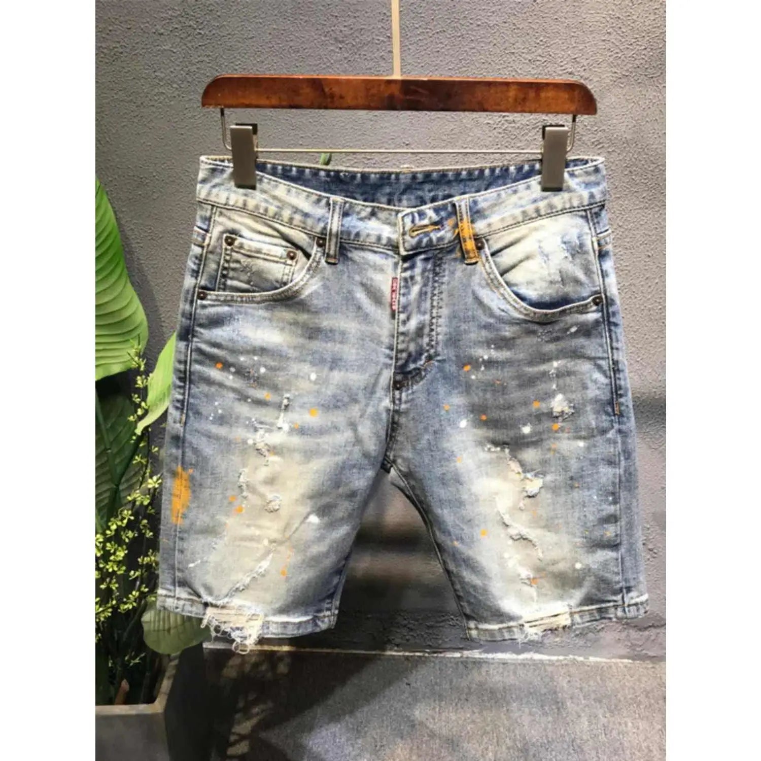 Trendy Embroidered Denim Shorts for Men