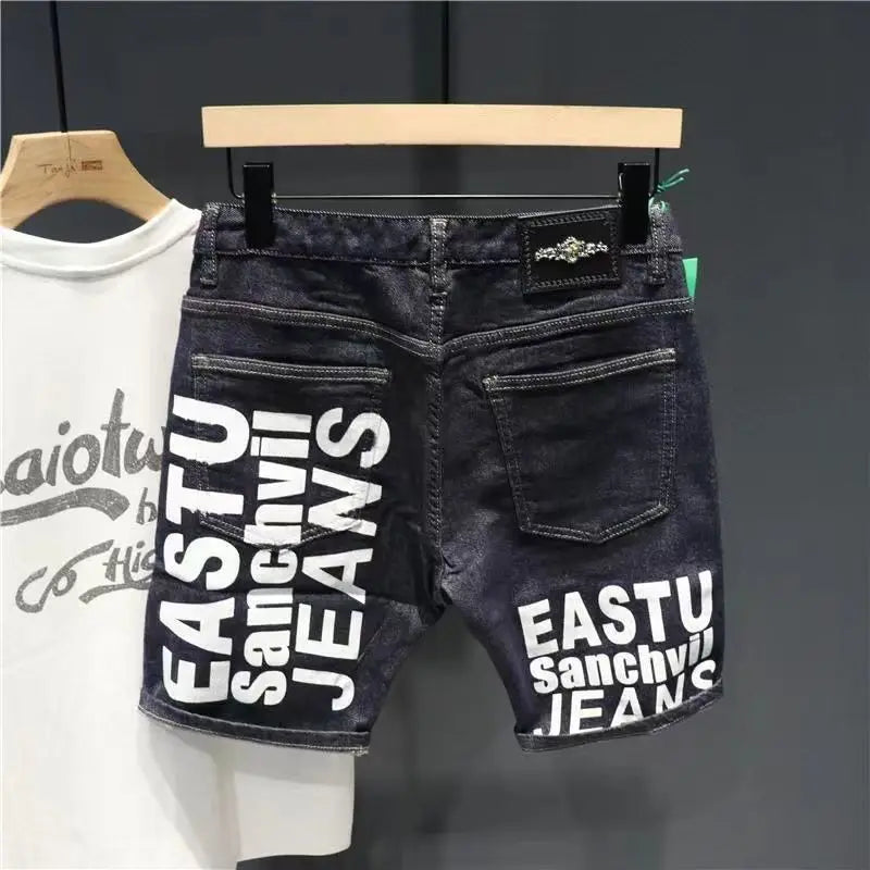 Trendy Black Denim Cargo Shorts