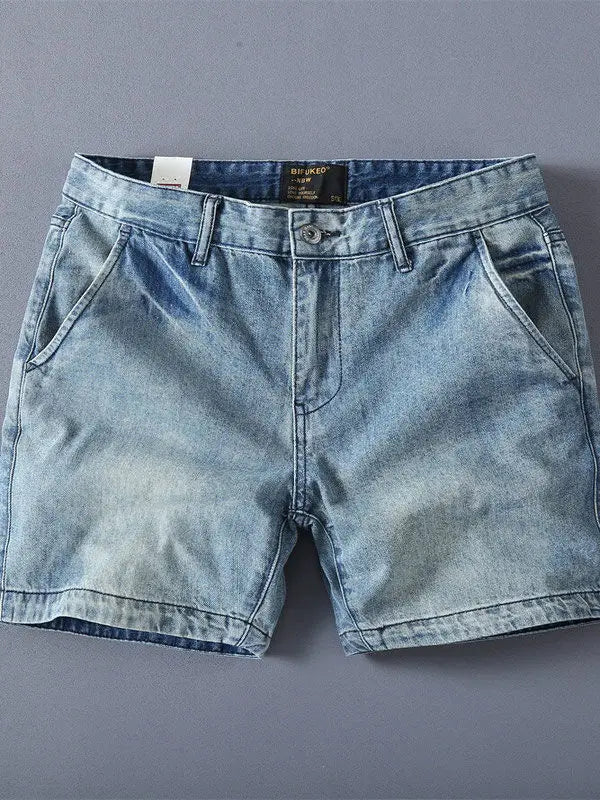 Vintage Washed Denim Shorts for Summer