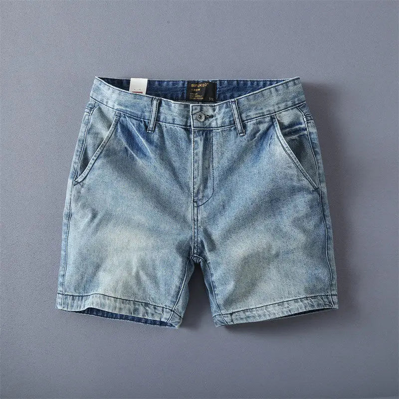 Vintage Washed Denim Shorts for Summer