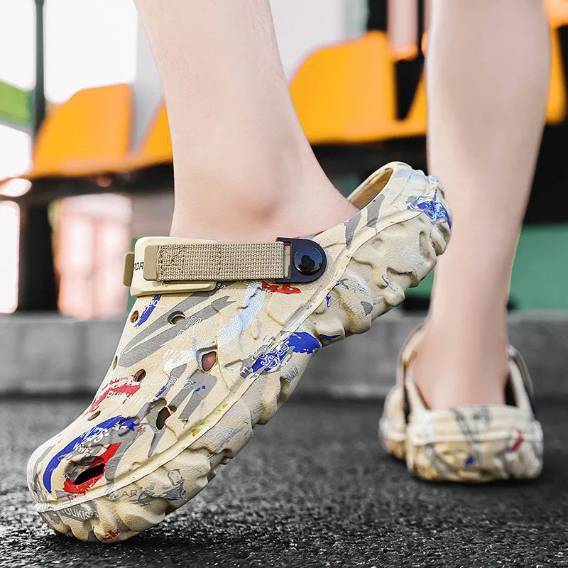 YRZL Men Slippers Summer Soft EVA Slides Lightweight Comfortable Indoor Outdoor Sandals for Men Anti-Slip Beach Shoes for Men