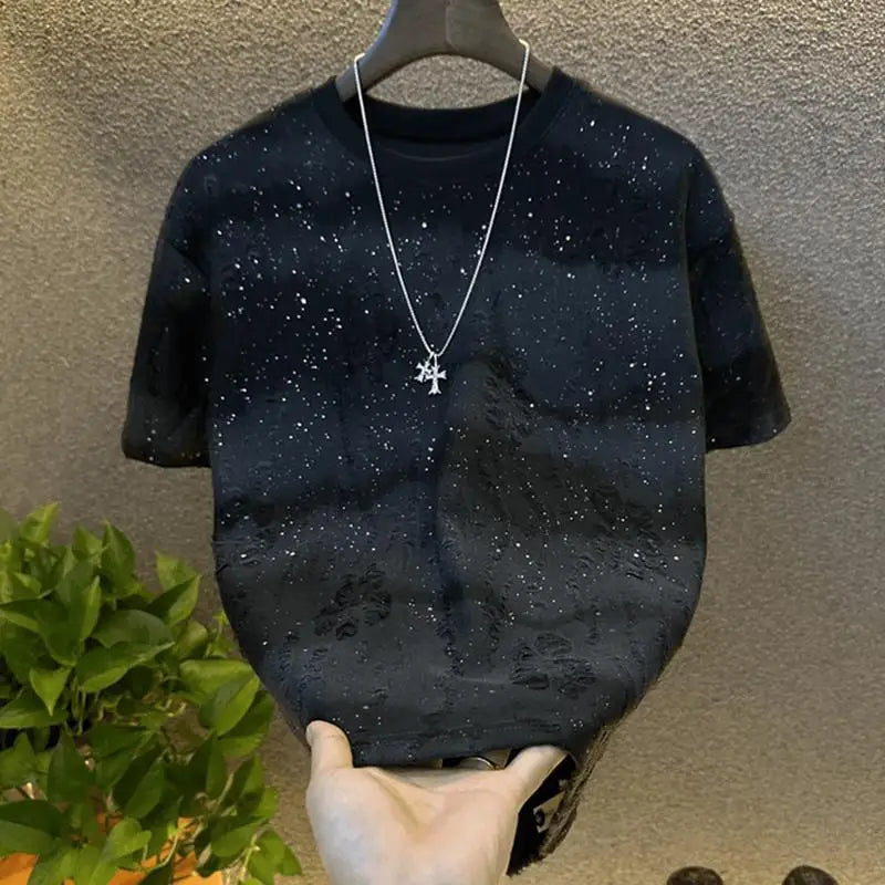 Gradient Sequin Casual T-Shirt for Men