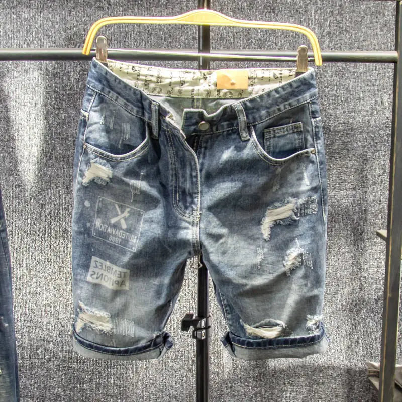 Stylish Ripped Denim Shorts for Boys