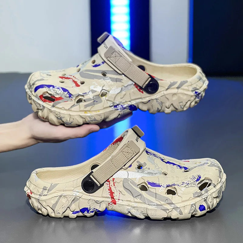 YRZL Men Slippers Summer Soft EVA Slides Lightweight Comfortable Indoor Outdoor Sandals for Men Anti-Slip Beach Shoes for Men