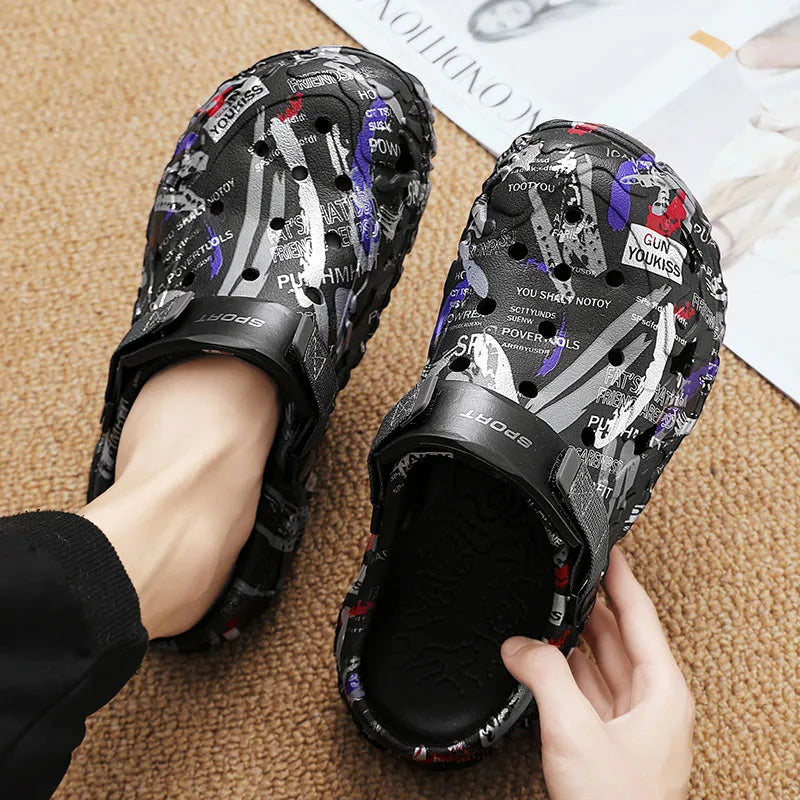 YRZL Men Slippers Summer Soft EVA Slides Lightweight Comfortable Indoor Outdoor Sandals for Men Anti-Slip Beach Shoes for Men