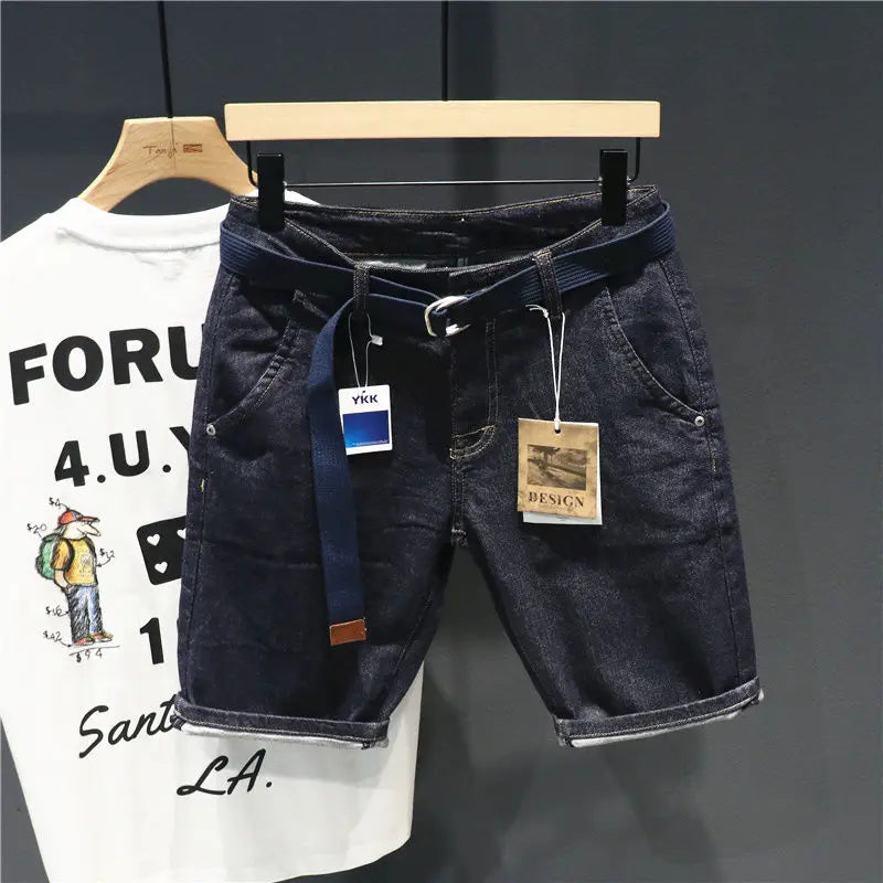 Trendy Black Denim Cargo Shorts