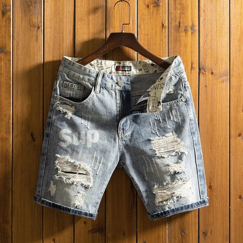 Stylish Ripped Denim Shorts for Boys