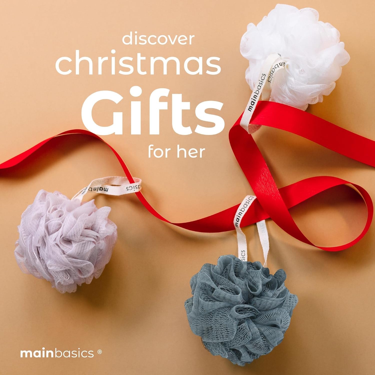 Bath Shower Loofah Sponge Pouf Body Scrubber Exfoliator Body Wash Sponge (Set of 3, Airy Blossom)