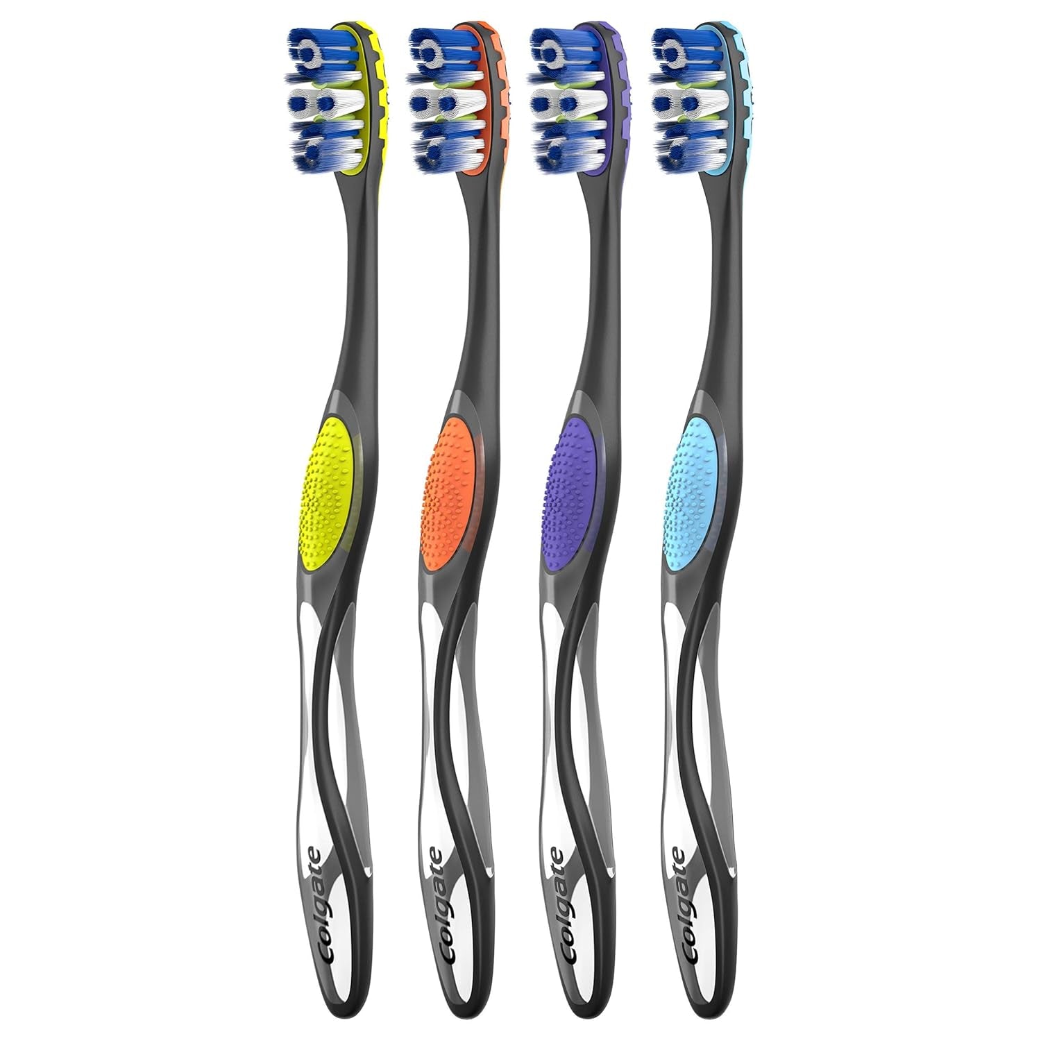 360 Advanced Floss Tip Soft Bristle Toothbrush, 17X Thinner Bristles for Deep Reach between Teeth, Ergonomic Handle with Soft Bristles and Tongue Cleaner, 4 Pack