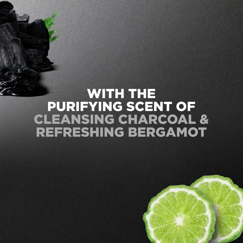 (4 Pack)  Purifying Hydrating Face & Body Wash for Men Charcoal & Clay, 30 Oz