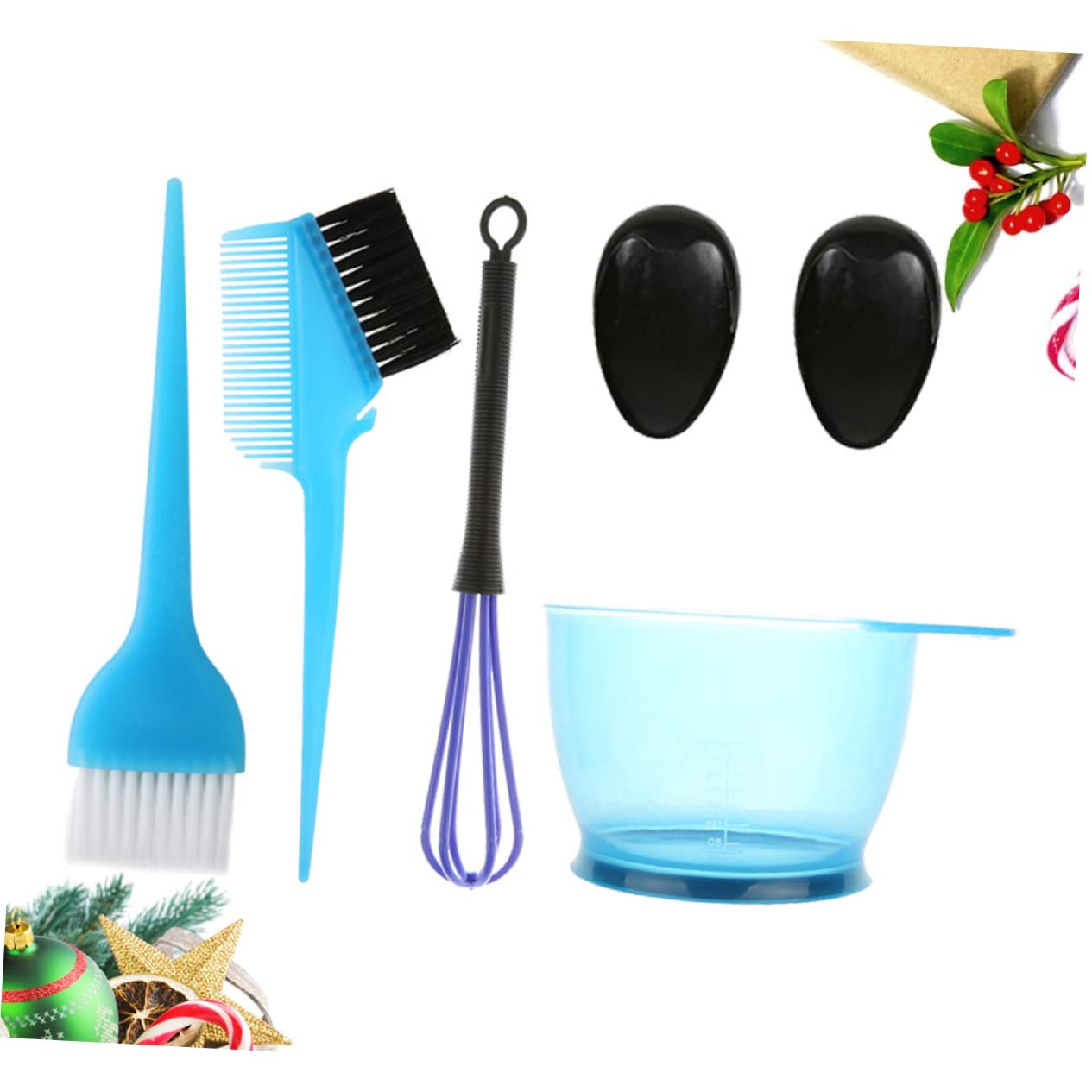 5Pcs Hair Dye Tools Set Professional Hair Coloring Kit Mixing Bowl Whisk Earmuffs Brush Washable for Salon Home Use