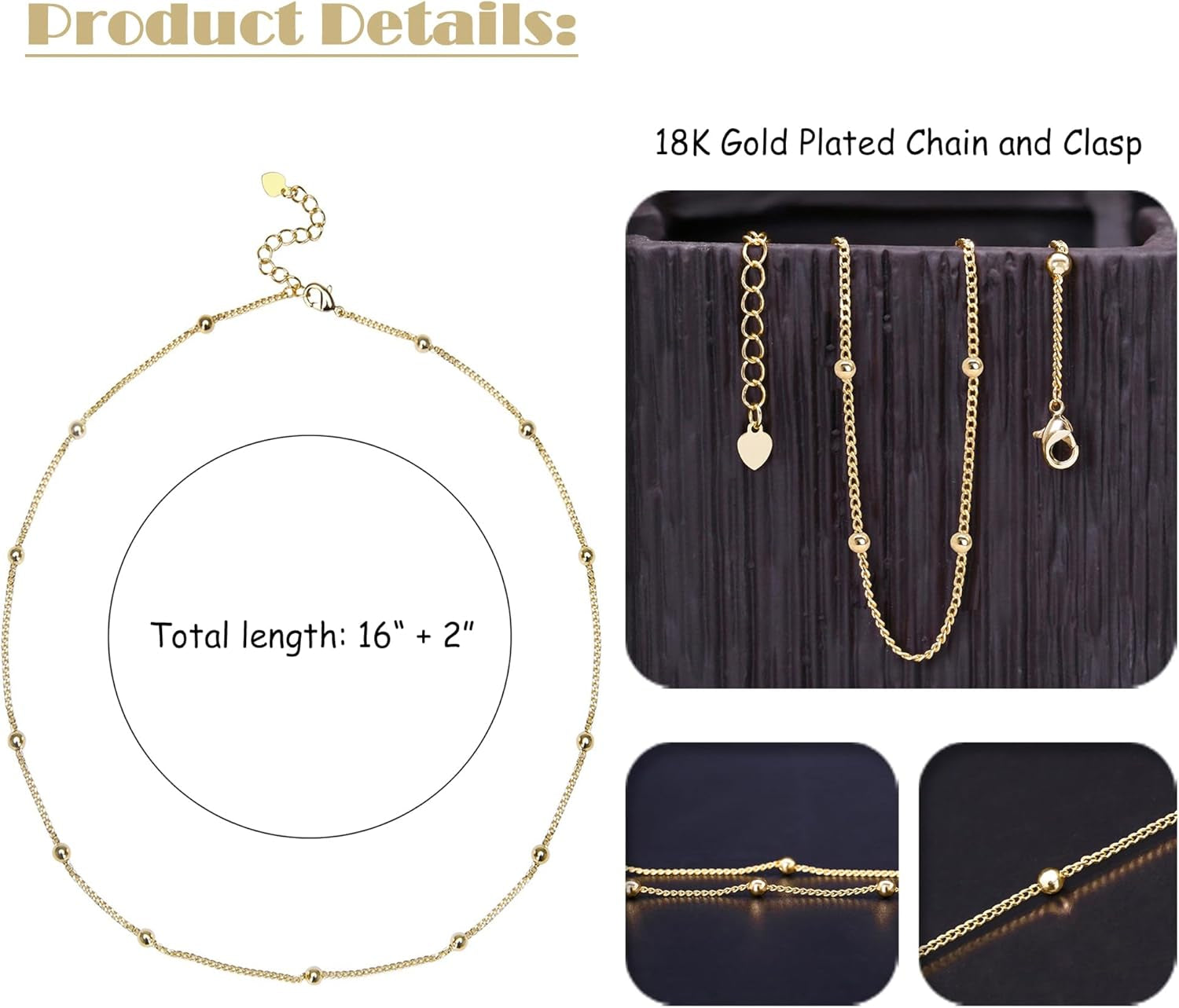 18K Gold Plated Paperclip Chain Choker Satellite Chain Freshwater Cultured Biwa Pearl Pendant Necklace Dainty Jewelry for Women